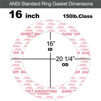 GORE GRÂ® Ring Gasket - 150 Lb. - 1/16" Thick - 16" Pipe