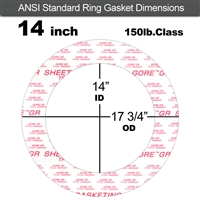 GORE GRÂ® Ring Gasket - 150 Lb. - 1/8" Thick - 14" Pipe