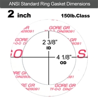 GORE GRÂ® Ring Gasket - 150 Lb. - 1/8" Thick - 2" Pipe