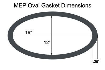 Molded EPDM Oval 12" x 16" x 1-1/4" (Elliptical)