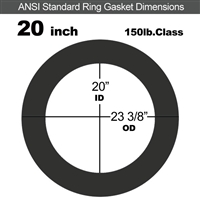 60 Duro Neoprene Ring Gasket - 150 Lb. - 1/8" Thick - 20" Pipe