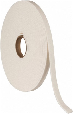 White Polyethylene  Closed Cell Foam Strip Roll with PSA - 1/8" x 5/8" x 75 Ft.