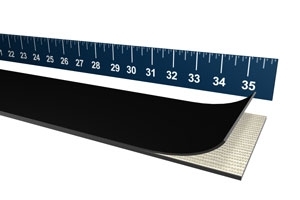 60 Durometer Cloth Inserted Black SBR Rubber Strip - 1/16" Thick x 36" x 44.25"