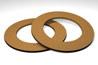 Cork Rubber Washer - 1/4" ID x 1/2" OD x 1/16" Thick (10 Pcs Per Pack)