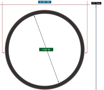 Duplex with Graphite SW Gasket -  7-1/4" ID x 8-1/8" OD