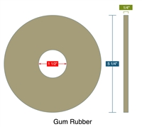 40 Duro Tan Pure Gum Ring Gasket - 1.5" ID x 5.25" OD x 1/4" Thick