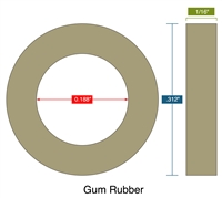 40 Duro Tan Pure Gum Ring Gasket - .188" ID x .313" OD x 1/16" Thick