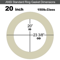 40 Duro Tan Pure Gum Ring Gasket - 150 Lb. - 1/8" Thick - 20" Pipe