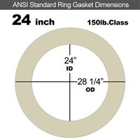 40 Duro Tan Pure Gum Ring Gasket - 150 Lb. - 1/8" Thick - 24" Pipe