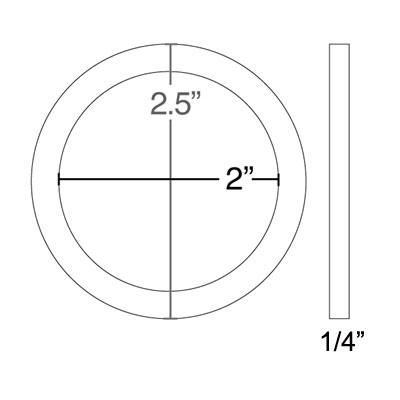 60 Duro White FDA Nitrile (Buna-N) Ring Gasket - 2" ID x 2-1/2" OD x 1/4" Thick