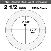 60 Duro White FDA Nitrile (Buna-N) Ring Gasket - 150 Lb. - 1/8" Thick - 2-1/2" Pipe