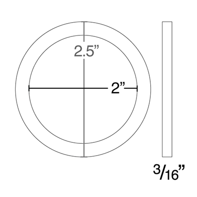 60 Duro White FDA Nitrile (Buna-N) Ring Gasket - 2" ID x 2-1/2" OD x 3/16" Thick