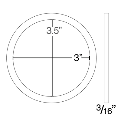 60 Duro White FDA Nitrile (Buna-N) Ring Gasket - 3" ID x 3-1/2" OD x 3/16" Thick