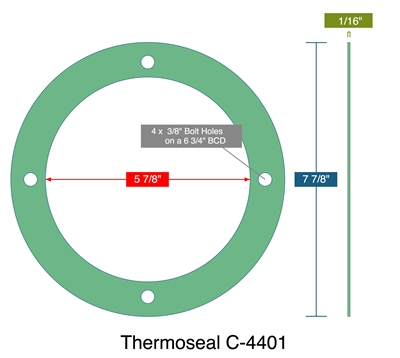 Klinger C-4401Â® Custom FFGasket - 1/16" Thick x 5-7/8" ID x 7 -7/8" OD