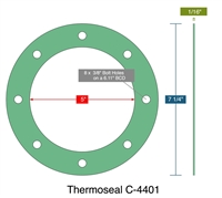 Klinger C-4401Â® Custom FFGasket - 1/16" Thick x 5" ID x 7 -1/4" OD