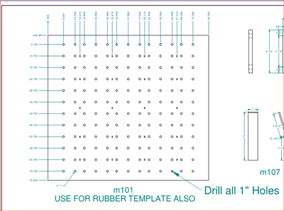 80 Duro EPDM Rubber Strips - 1/8" Thick x 73.5" Wide x 83.5" Long - Per Drawing M101 4 Pc Dovetail