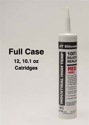 JIT Silicones Plus - 10093 Red High Temp Adhesive - Case (12, 10.1 Oz. Cartridges)