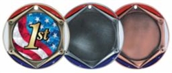 2 3/4" Tri-Color Medal with 2" Insert Holder