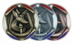 2" Tri-Color Medal Track