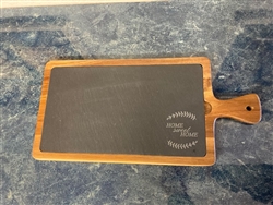 16" x 7 3/4" Acacia Wood/Slate Cutting Board