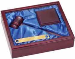 Rosewood Gavel With Aluminum Band 11 1/2 x 9 1/2 x 2 3/4