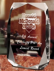 Square Multi-Faceted Clear Acrylic Award