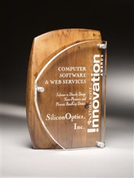 Artisan Rustic Brown Alder Wood Acrylic Award