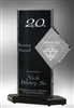 Achievement Black with White Diamond Acrylic Award