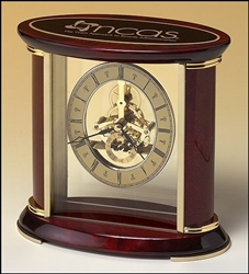 Rosewood Skeleton Clock 7" x 9" x 3"