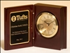 Rosewood Book Clock With Diamond-spun dial 5 3/8" x 4 1/4" x 1 7/8"