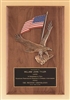 Walnut Plaque with American Flag and Eagle Casting 8" x 10 1/2"