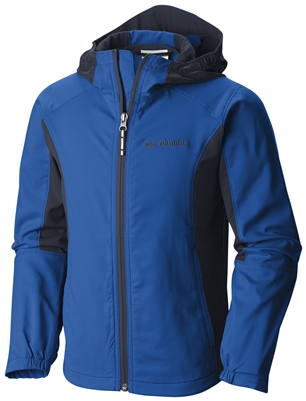 COLUMBIA YOUTH SPLASHFLASH II HOODED SOFTSHELL JACKET SUPER BLUE