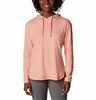 COLUMBIA WOMEN SUN TREK HOODED PULLOVER CORAL REEF HEATHER