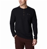 COLUMBIA MEN FLARE GUN II WAFFLE HENLEY SHIRT BLACK