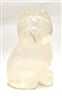 A49-08 STONE SITTING CAT--50mm IN CLEAR QUARTZ