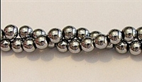 RB154-06mm HEMATITE METALLIC SILVER BEADS