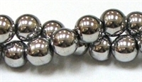 RB154-10mm HEMATITE  METALLIC SILVER BEADS