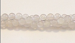 RB188-06mm WHITE AGATE BEADS