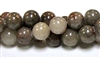 RB581-10mm STONE BEADS IN SILVER LEAF AGATE