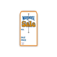 "Warehouse Sale", 2.375 x 4.75 in., Slit Hang Tag, 500 per shrink pack