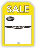 "Sale Regular Price Our Price", 5 x 7in., Slit Hang Tag, 250 per shrink pack