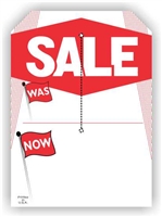 "Sale Was Now", 5 x 7in., Slit Hang Tag, 250 per shrink pack