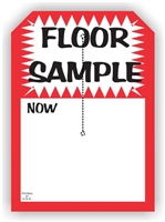 "Floor Sample", 5 x 7in., Slit Hang Tag, 250 per shrink pack