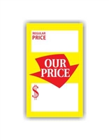 "Regular Price Our Price", 2.25 x 3.75in., Square Cut, 250 per shrink pack