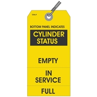 CYLINDER STATUS, EMPTY or IN SERVICE or FULL, 5.75" x 2.875", Yellow Paper,3 Part, Wired, Pack of 100