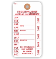 FIRE EXTINGUISHER, Annual Maintenance, 5.75" x 3", White Paper, Plain, Pack of 100