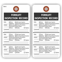 FORKLIFT INSPECTION RECORD, 5.75" x 3", White Paper,2 Sided, Plain, Pack of 100