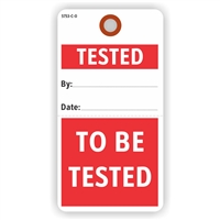 TESTED / TO BE TESTED, 5.75" x 3", White Paper,1 Stub, Plain, Pack of 100