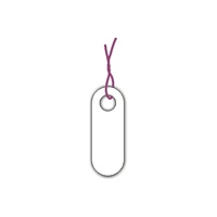 <!000>Jewelry Tag, White, 11/16" x 1/4", Box of 1000, Burgundy String