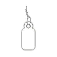 <!030>Jewelry Tag, White, 13/16" x 3/8", Box of 1000, White String